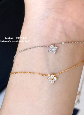 只吃三文鱼-龙心同款*长期主义(纯银不掉色)高级感四叶草锁骨链