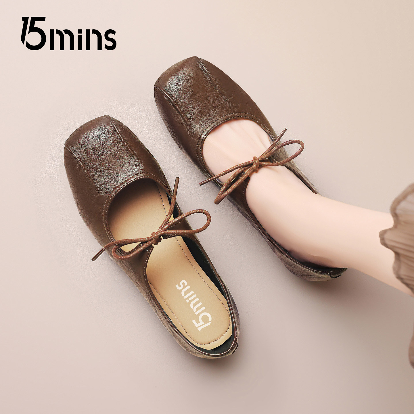 15mins法式优雅玛丽珍鞋女2026新款春季蝴蝶结软底小皮鞋浅口单鞋,淘宝优惠券,粉丝福利购,淘宝优惠卷