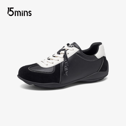 15mins德训鞋男女同款2026春秋新款防滑圆头舒适运动休闲阿甘鞋子 - 图0