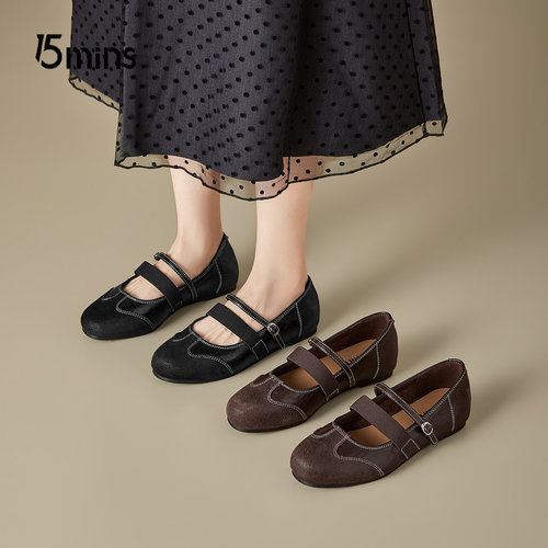 15mins黑色玛丽珍鞋女春季2026年新款英伦风小皮鞋法式单鞋奶奶鞋 - 图3