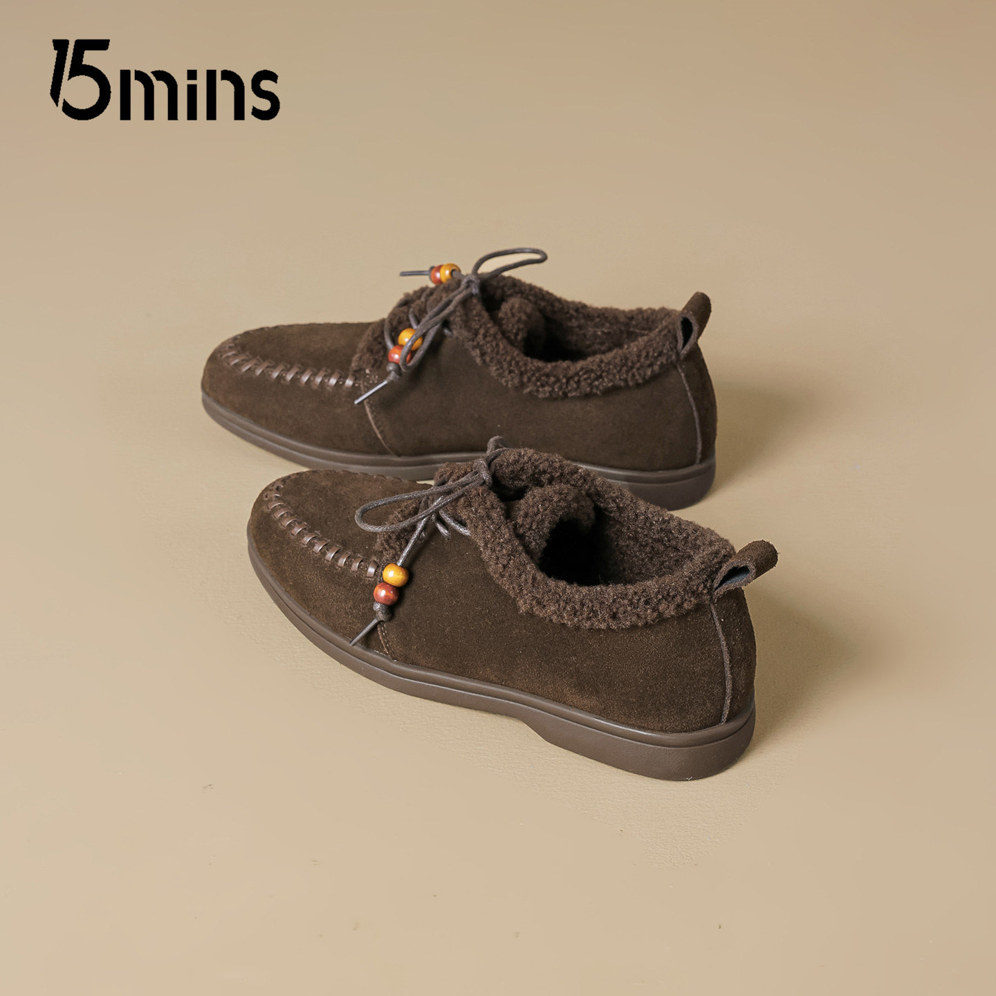 15mins加绒勃肯棉鞋女2025新款冬季软底小皮鞋通勤百搭保暖乐福鞋,淘宝优惠券,粉丝福利购,淘宝优惠卷