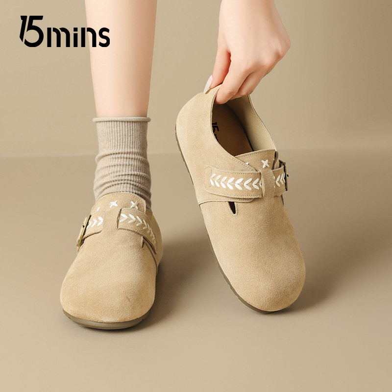 15mins复古勃肯鞋女2026春新款外穿全包一脚蹬软底乐福鞋平底单鞋,淘宝优惠券,粉丝福利购,淘宝优惠卷
