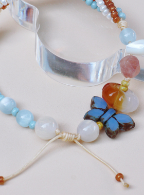 【马卡龙】可水洗小清新琉璃珠手串元气手工原创玻璃米珠小众女生