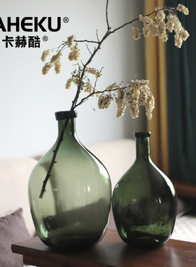 kaheku手工吹制插花玻璃侘寂花瓶吊钟马醉木专用花瓶轻奢高级感