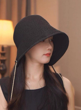 明星同款流苏遮阳草帽女2026新款