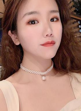 ins小众短款珍珠锁骨链仙气质简约网红choker颈链项链2025年新款