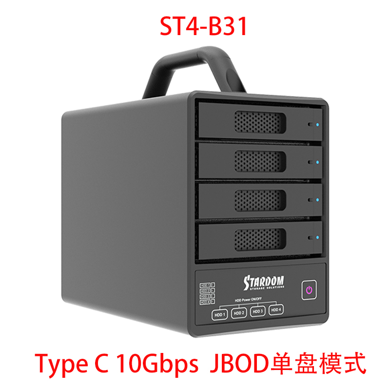 Stardom ST4-B31 USB3.1 Gen2 10Gbp Type-C 4盘位SATA硬盘柜JBOD-图0