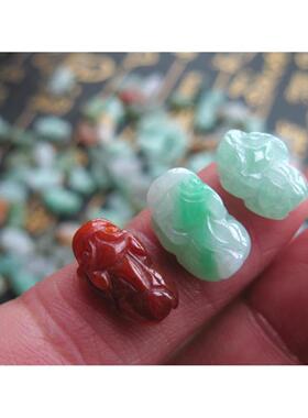 精品旺炒股牛市吉祥物天然玉吊坠翡翠双貔貅挂饰饰品玉佩项链
