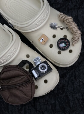 复古小众机能风适配Crocs鞋花