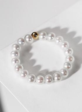 戴拉高级感小米珠18K金珍珠戒指