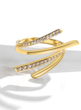 轻奢小众设计ins潮风开口戒指