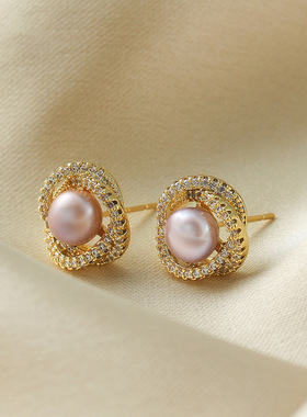 戴拉时尚淡水珍珠耳钉戒指项链