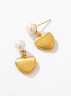 戴拉时尚爱心淡水珍珠项链耳环