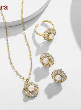 时尚风复古高级感开口珍珠戒指