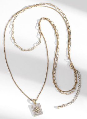 双层小众设计高级感叠戴锁骨链