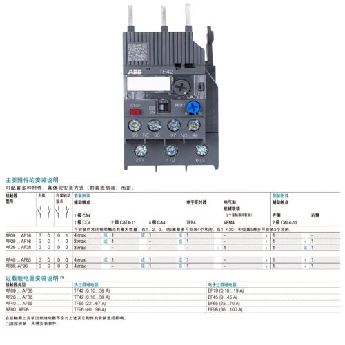 ABB正品TF42-2.3-7.6-10-16继电器TF65-60-28热过载保护器TF96-78 - 图1