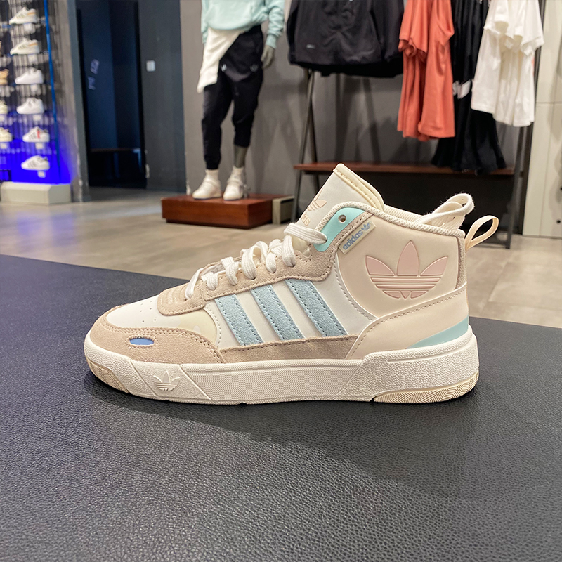 Adidas三叶草女鞋男鞋秋冬新款运动高帮耐磨舒适休闲板鞋GV9330