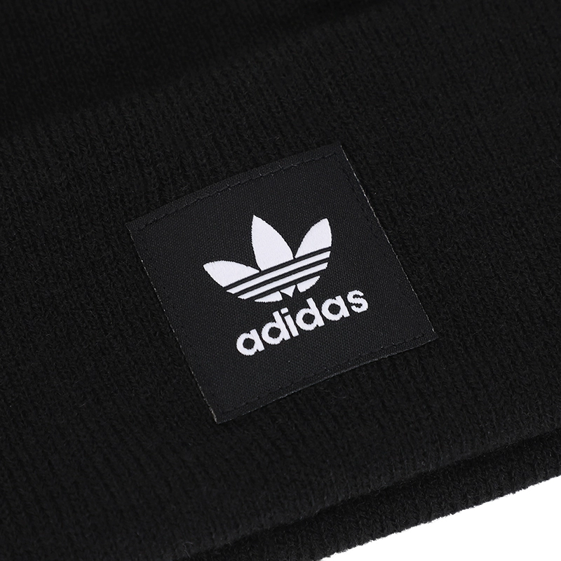 正品Adidas/阿迪达斯帽三叶草男女冬季新款保暖针织休闲帽ED8712 - 图2