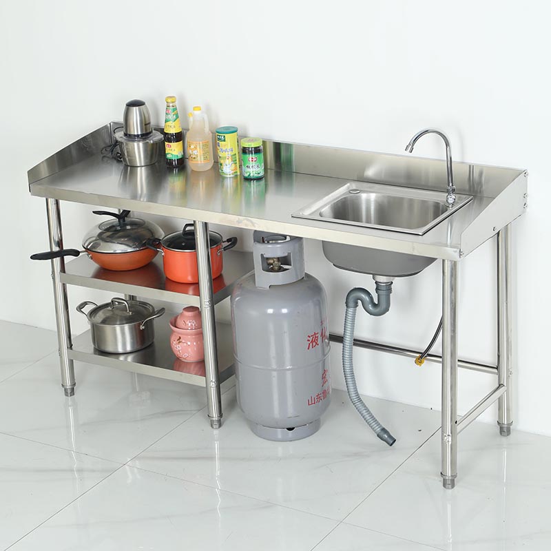 厨房不锈钢水槽置物架出租房灶台洗菜水池煤气灶煤气罐架子操作台 - 图0