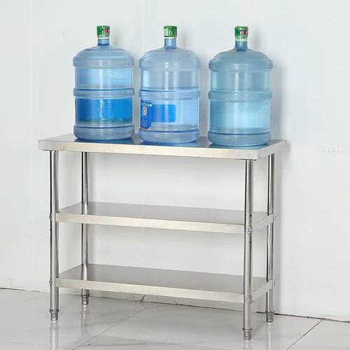 拆装加厚不锈钢工作台饭店厨房烧饭切菜板家用白钢三层收纳操作台 - 图2