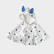 Baby cloak cape Spring and autumn male and female baby outside small jacket windproof and warm hug is thickened by little princess shawl