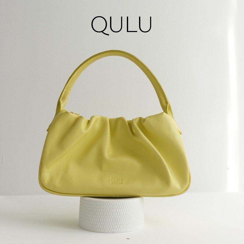 QULU轻奢设计师款羊皮云朵包小众白色手拎包2025新款斜挎手机包 - 图2
