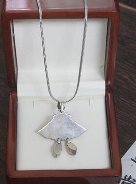 香囊吊坠尼泊尔925银红宝石项链