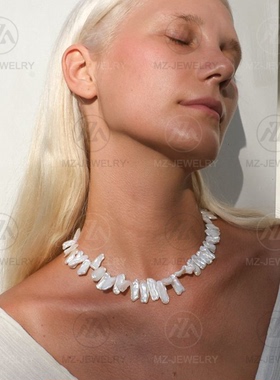 巴洛克异形珍珠淡水项链时髦轻奢