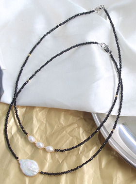 欧洲小众天然青金石女珍珠项链