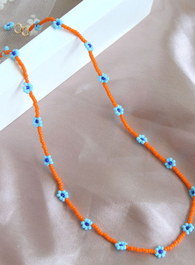 欧美ROXULI串珠花百搭配脖子项链