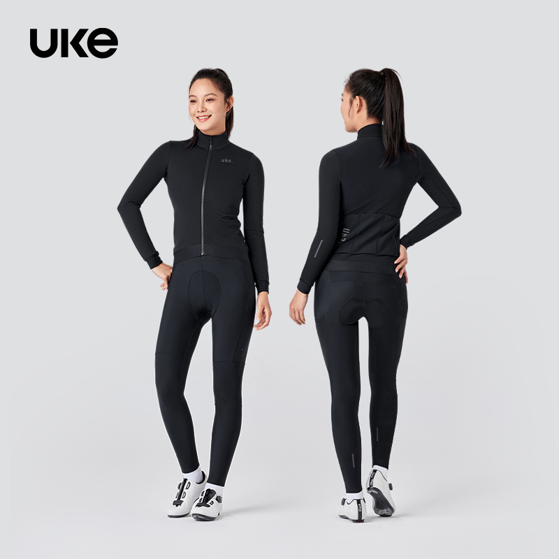 UKE骑行服女子防风抓绒骑行夹克秋冬公路自行车保暖上衣寻梦