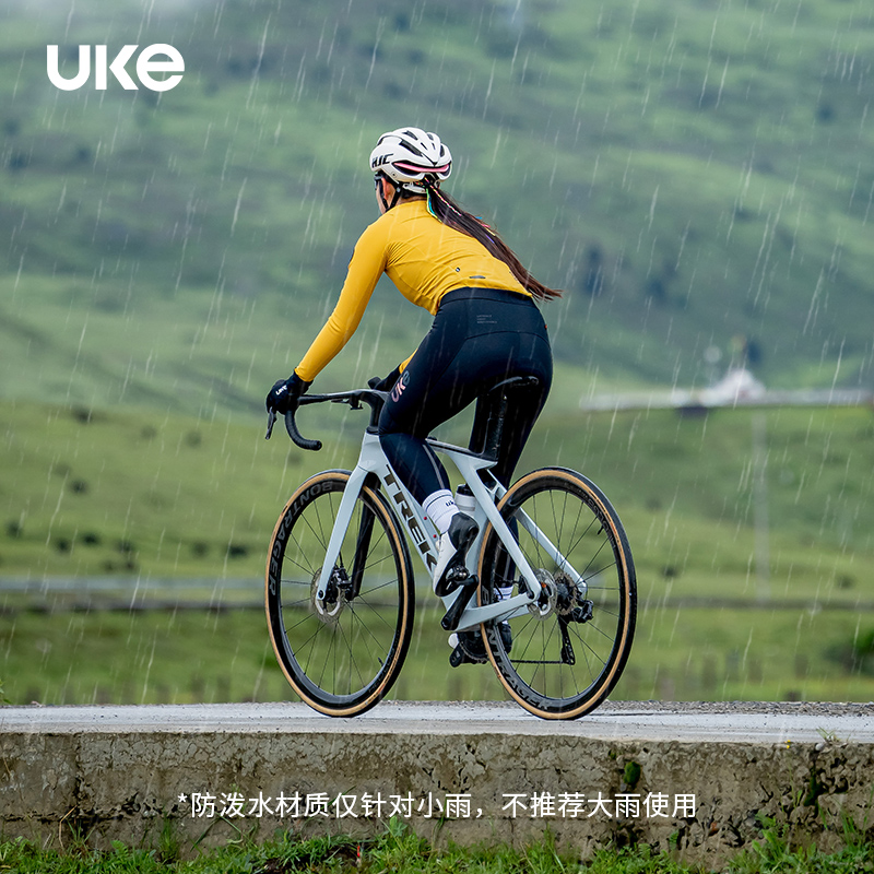UKE骑行裤女子秋冬防风抓绒EIT双箭头骑行裤保暖防泼水零度骑元青