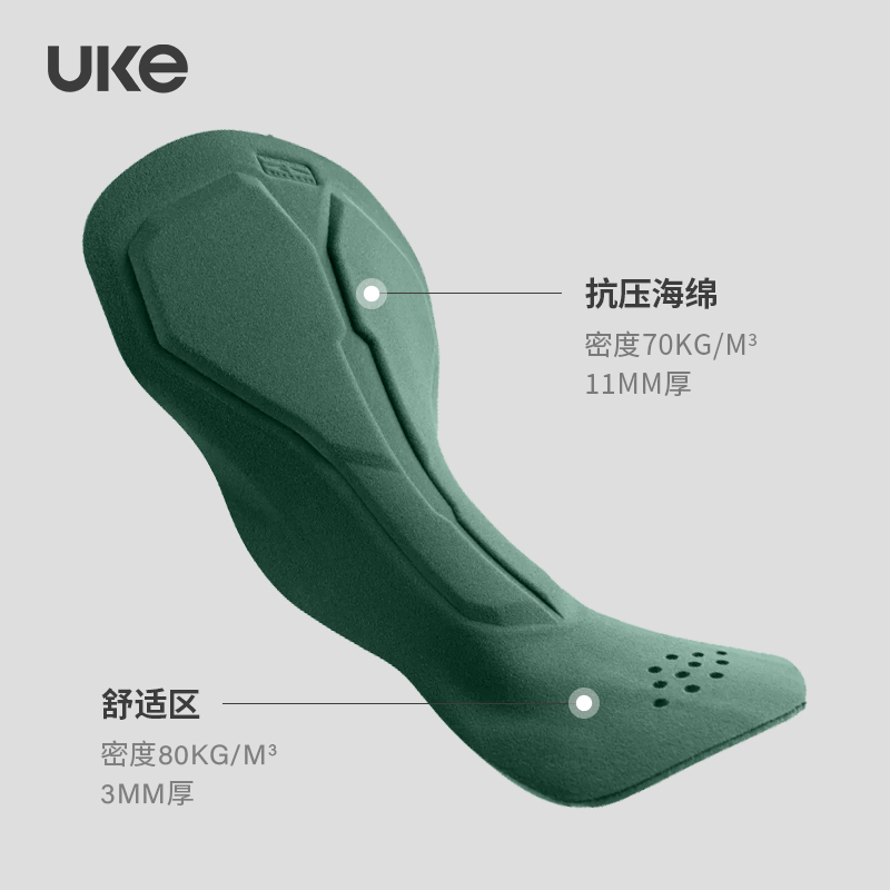UKE骑行裤男子秋冬防风抓绒保暖EIT坐垫公路车背带长裤云川