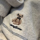 Free scarf ~ Bear embroidered contrasting striped sweater for women in autumn and winter, soft and waxy, warm and age-reducing round neck pullover sweater
