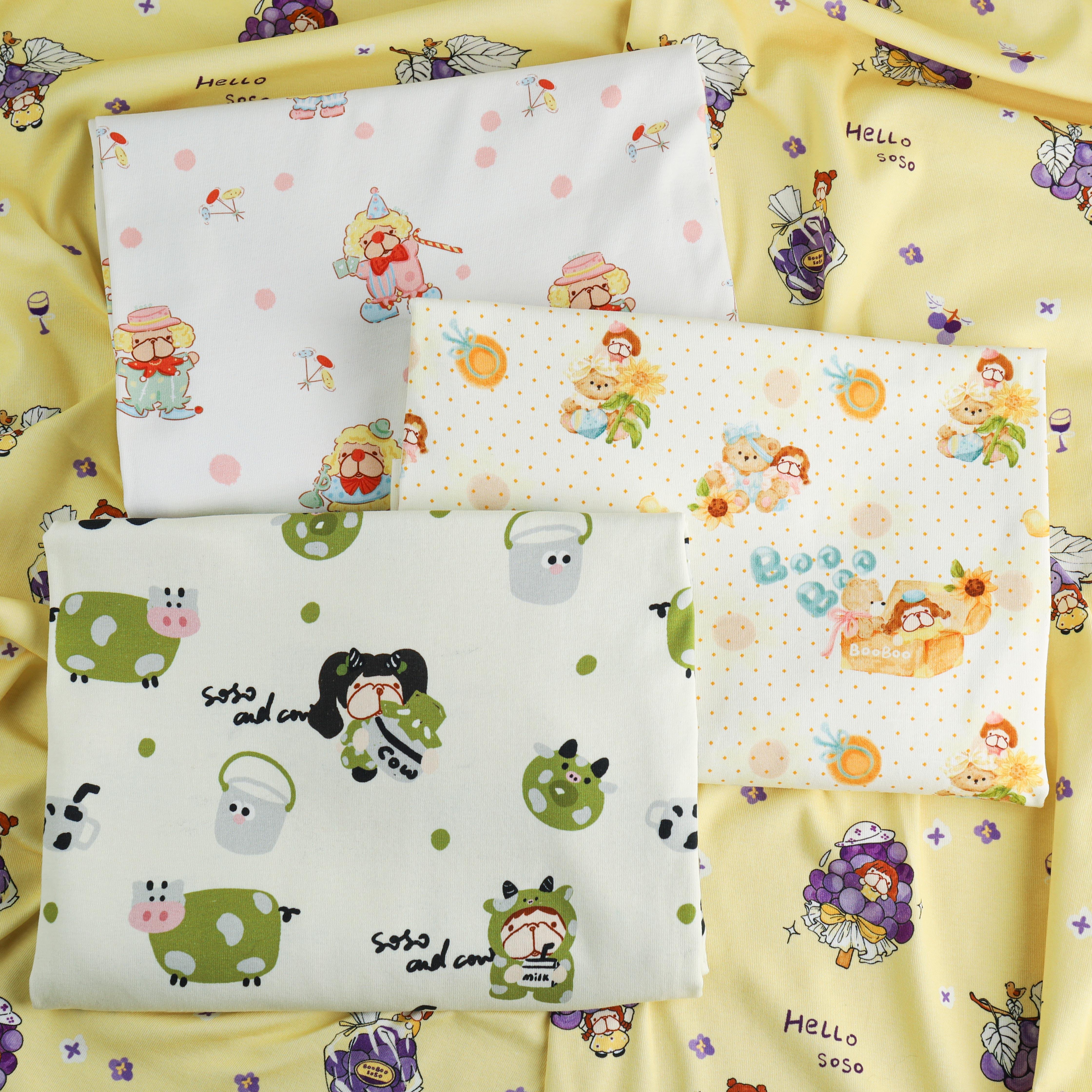 清仓    卡通纯棉螺纹针织     两件八折  四件六折 高弹双面拉,淘宝优惠券,粉丝福利购,淘宝优惠卷