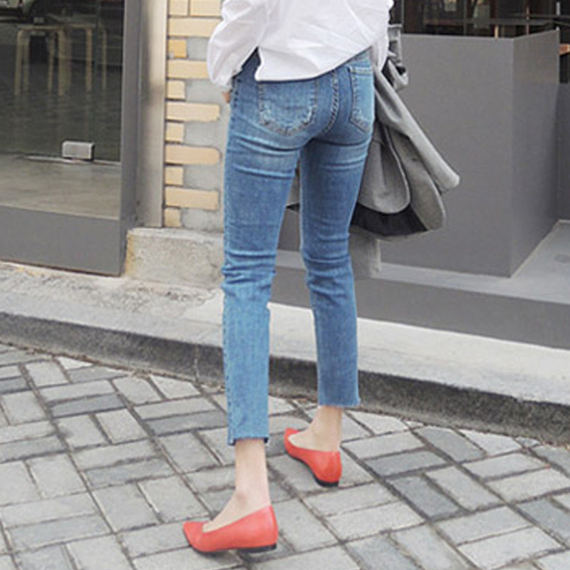 孕妇春夏2020新款纯棉毛边牛仔裤 style韩国时尚孕妇装孕妇直筒裤