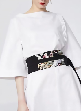 女士绣花布料绑带国风腰带