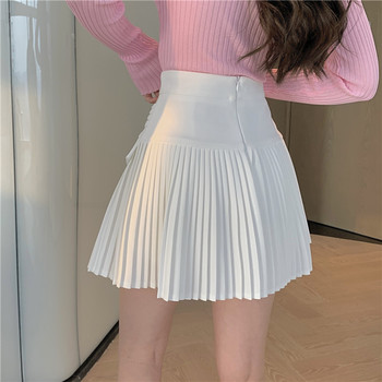 JK skirt spring and summer high waist short skirt pure lust fairy niche design ສິ້ນ pleated ສີຂາວ A-line skirt ສໍາລັບແມ່ຍິງ