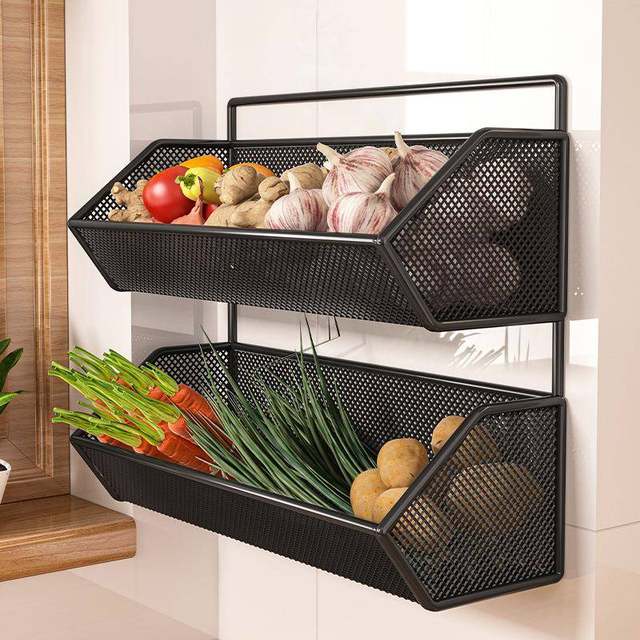 Door wall storage rack bedside storage rack wall hanging wall storage basket without punching hanging basket dormitory double-layer rack