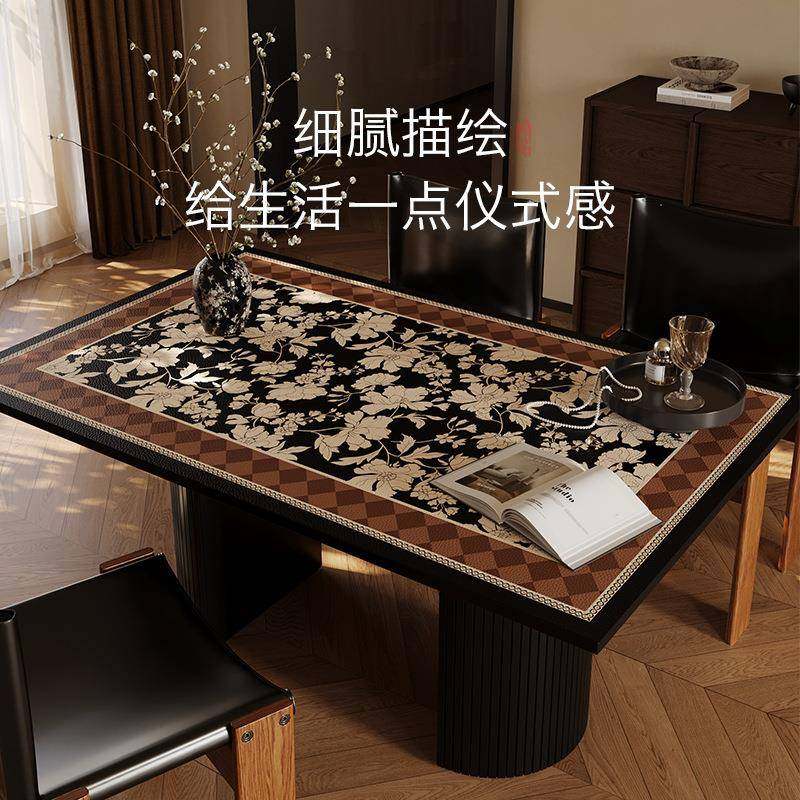 法式中古风桌布轻奢高级感皮革餐桌垫防水防油防烫免洗隔热茶几垫,淘宝优惠券,粉丝福利购,淘宝优惠卷