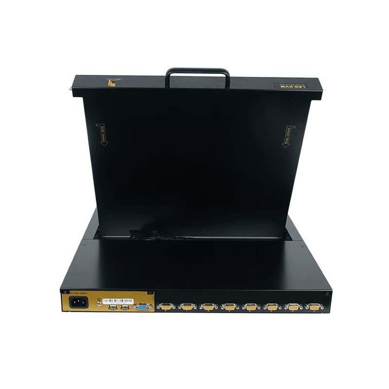 [eKL KVM1708V KVM切换器8口 VGAusb键鼠切换器8进1出17英寸折叠LED屏机房服务器VGA KVM切换器8口带屏OSD调节]