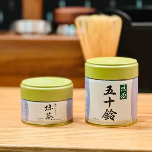 现货日本丸久小山园茶道用宇治产五十铃天授金轮纯抹茶粉冲饮烘焙 - 图3