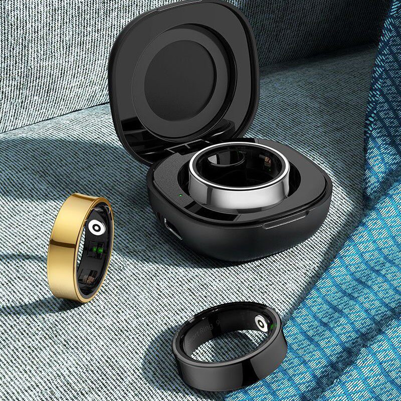 New cross-border R09 smart ring, heart rate, blood oxygen, sleep, exercise, pedometer, waterproof, bluetooth, camera, with charging compartment