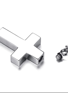 钛钢宗教风祈祷骨灰盒十字架吊坠