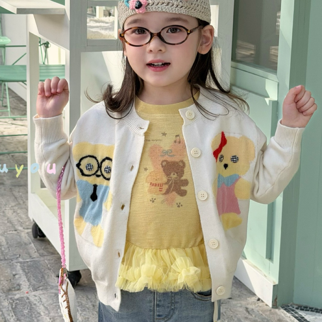 苏右 561055女童2026春款圆领卡通长袖拼纱T恤打底衫,淘宝优惠券,粉丝福利购,淘宝优惠卷