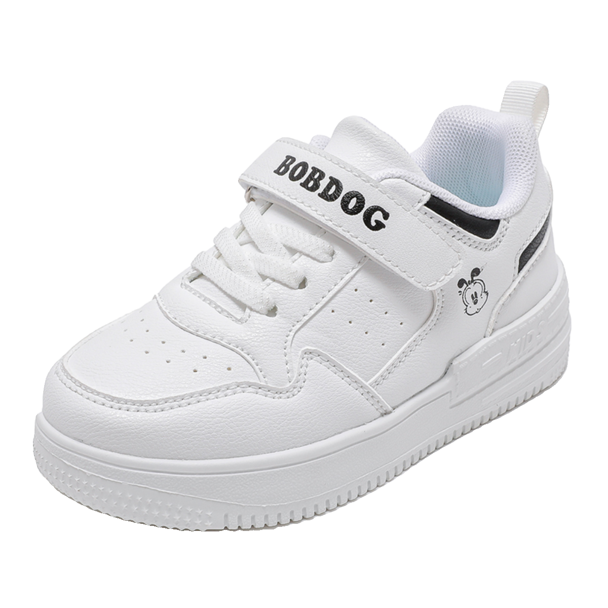 巴布豆童鞋2025春新款皮面男童小白鞋儿童运动鞋白色低帮女童板鞋 - 图3