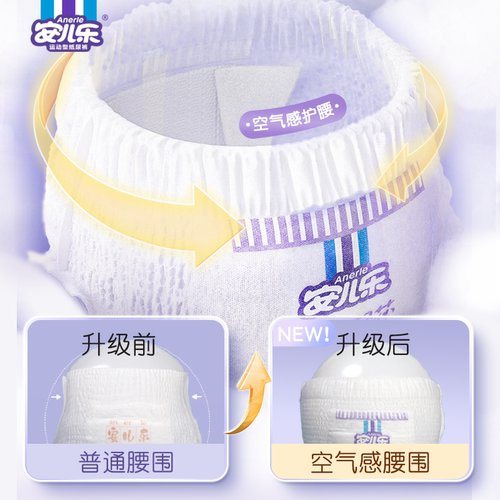 安儿乐小轻芯拉拉裤L-4XL码透气婴儿尿不湿轻薄2包一箱正装官方 - 图1