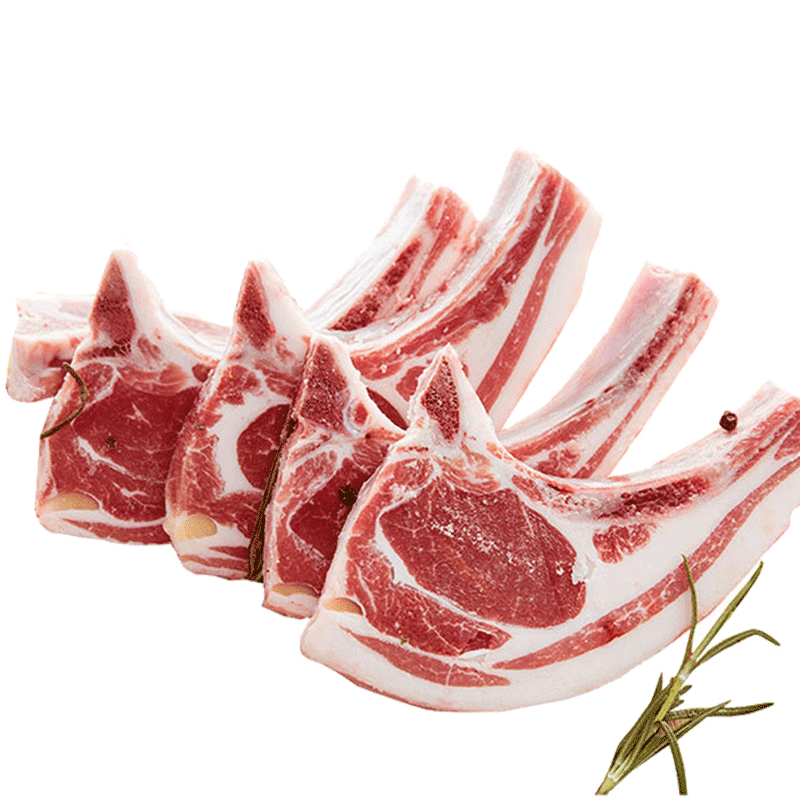赤豪原味生羊排羊肉单排切割1kg法式羔羊排七骨羊排已切包邮_虎窝淘