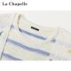 La Chapelle / La Chapelle ພາກຮຽນ spring ແລະ summer ການອອກແບບ pullover ຄໍຮອບ embroidered shawl striped ເທິງສໍາລັບແມ່ຍິງ