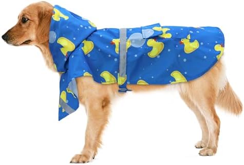 DELIFUR Large Dog Raincoat - Waterproof Dog Rain Poncho Adju - 图1